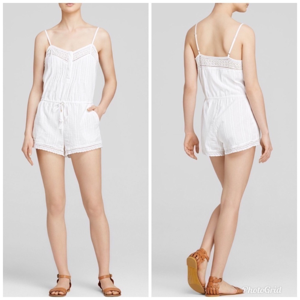 Twelth Street by Cynthia Vincent Lace Trim Romper
